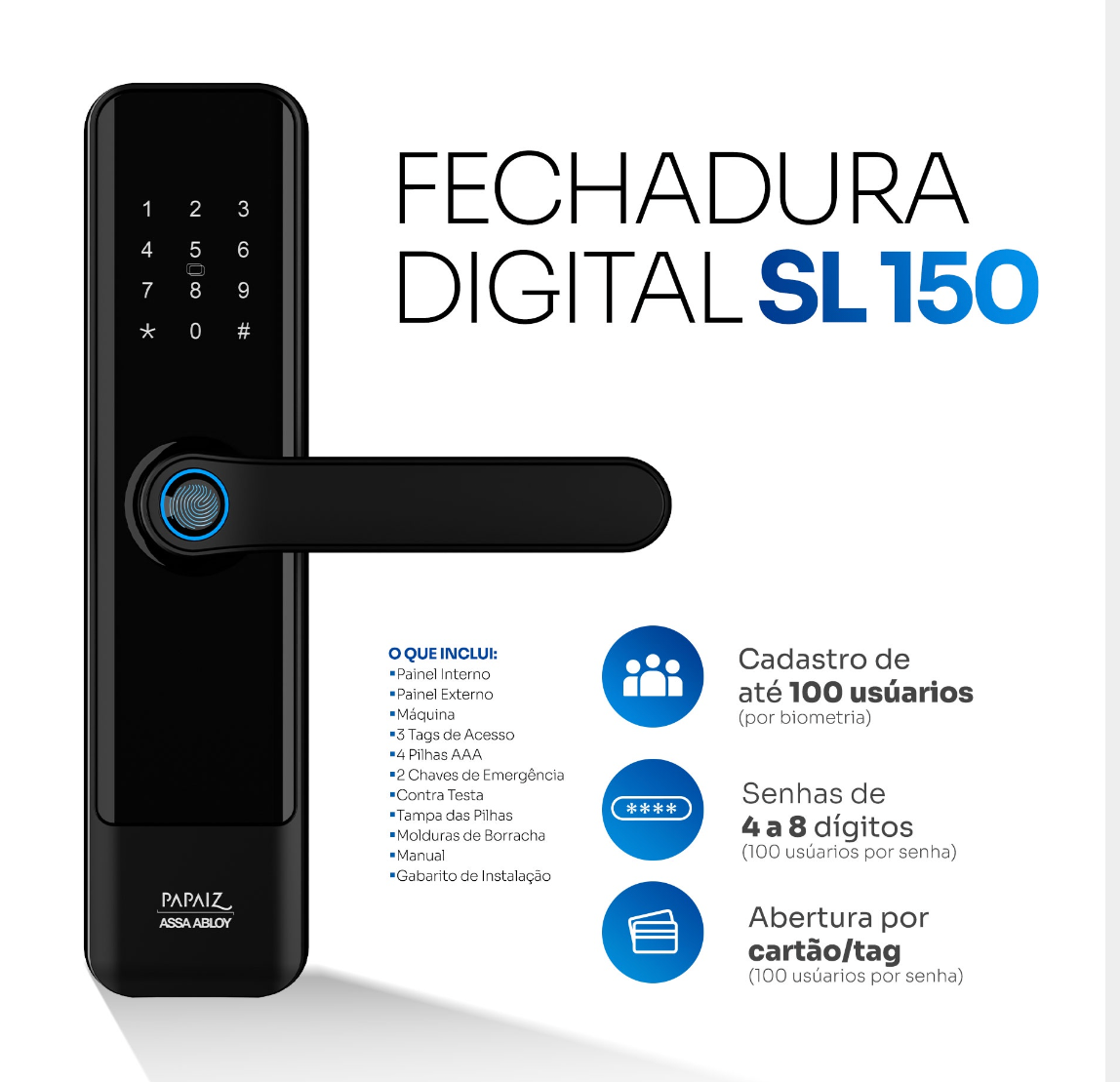 Papaiz Fit Lock SL 150 — Fechadura Digital