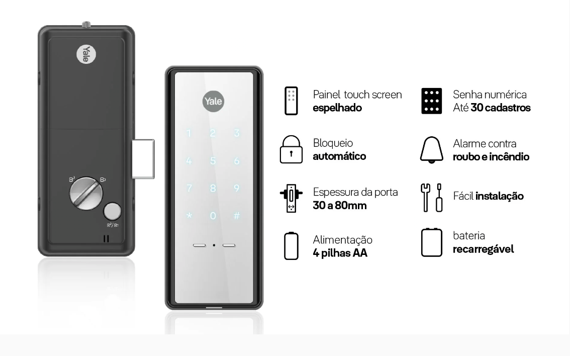Yale Reflecta — Fechadura Digital de Sobrepor